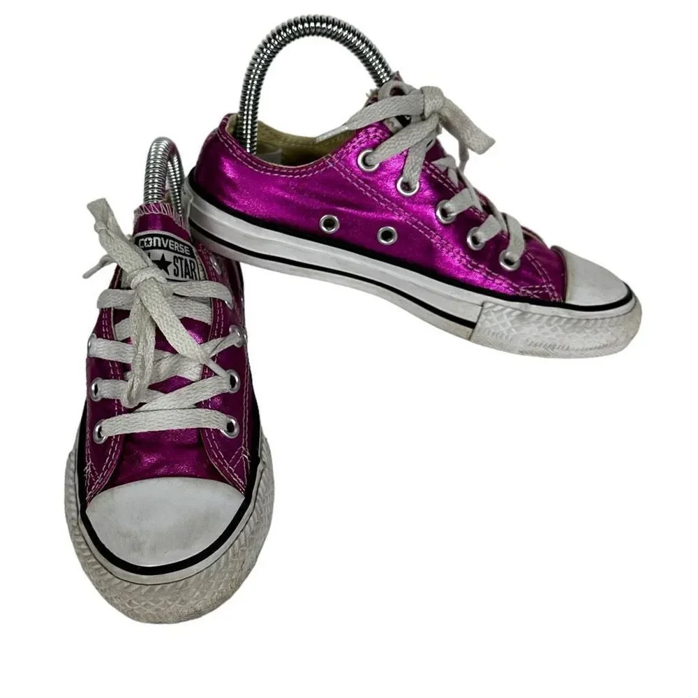 Converse All Star Dark Pink Shiny Sneakers Size 12